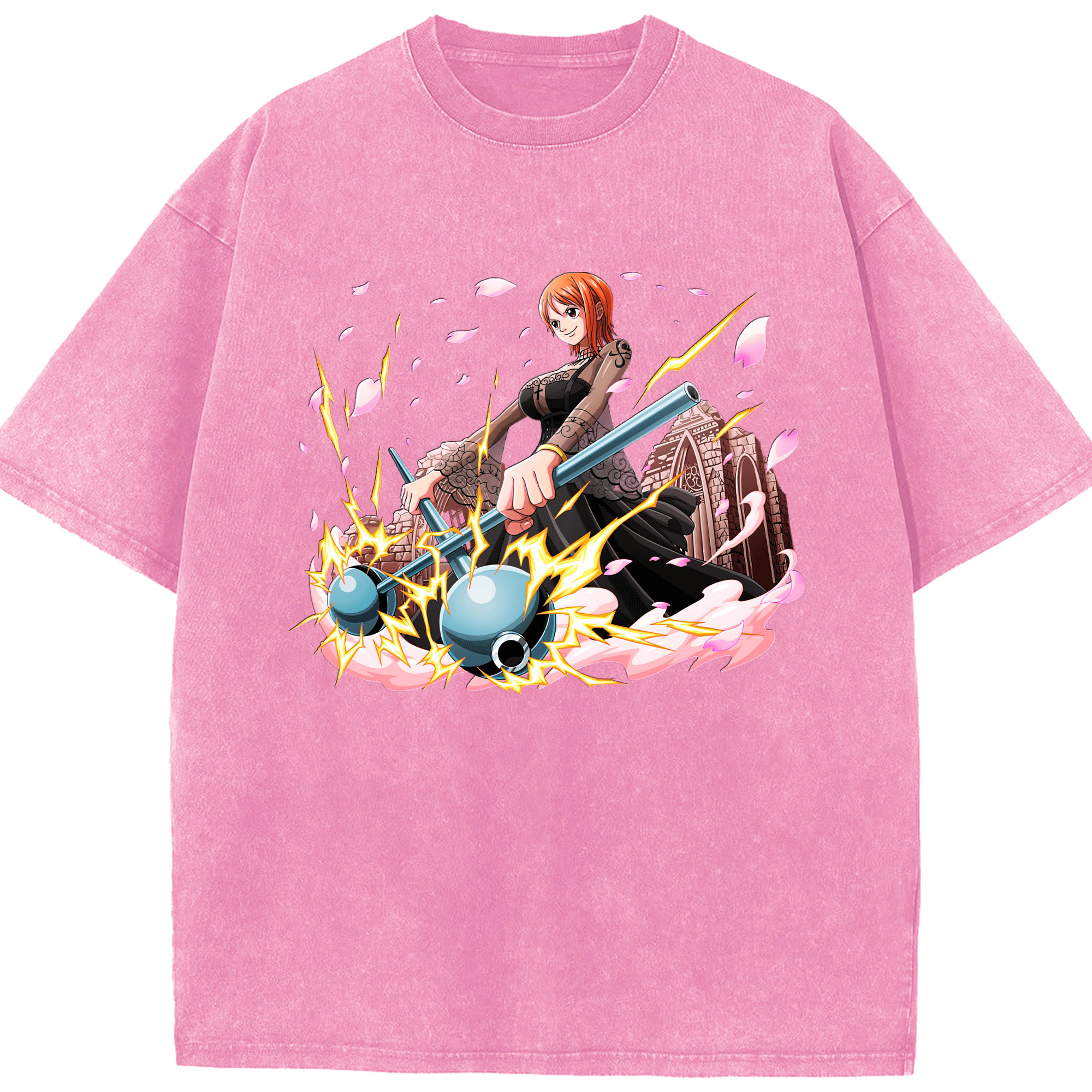 ワンピース ナミ ONE PIECE Nami 綿100% ヴィンテージ風 半袖Tシャツ（フロントプリント）